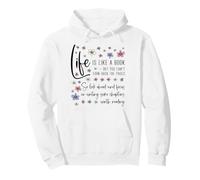 Positive Affirmation Inspiration Quote - Life is Like A Book Pullover Hoodie