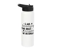 Positive Affirmation Self Love Inspirational Quote Retro Stainless Steel Insulated Water Bottle
