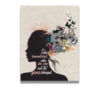 Positive Affirmation Wall Art for Her - She Remembered Who She Was Motivational Quote Poster(Unframed,08x12inch(20x30cm))