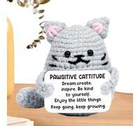 Positive Animals, Positive Crochet Cat, Hand-woven Cat Toy for Friends Women Shelf Bedside Table Living Room