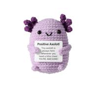Positive Axolotl Crochet, Mini Cute Knitted Encouragement Potatoes Axolotl Crochet Emotional Support Toy Uplifting Gifts Dolls for Friends Party Decoration Christmas Day Birthday Presents(Purple)