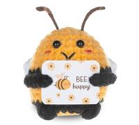 Positive Bee Gifts, Good Luck Positive Gifts, Mini Funny Knitted Bee Doll, Emotional Support Gift for Her Him Friend Colleague Teacher
