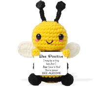 Positive Bee, Halloween Boo Basket Gifts, Emotional Support Gift, Positive Gifts, Cute Funny Crochet Doll, Positive Crochet Animals, Birthday Halloween