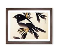 Positive Bird H1022 Framed Print for Living Room Bedroom Home Office Décor, Wall Art Picture Ready to Hang, Walnut A2 Frame (64 x 46 cm)