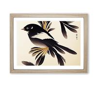 Positive Bird H1022 Framed Print for Living Room Bedroom Home Office Décor, Wall Art Picture Ready to Hang, Oak A4 Frame (34 x 25 cm)