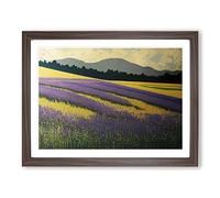 Positive Bluebell Field H1022 Framed Print for Living Room Bedroom Home Office Décor, Wall Art Picture Ready to Hang, Walnut A2 Frame (64 x 46 cm)