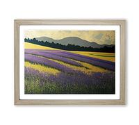 Positive Bluebell Field H1022 Framed Print for Living Room Bedroom Home Office Décor, Wall Art Picture Ready to Hang, Oak A2 Frame (64 x 46 cm)