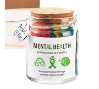 Positive Bottle Messages - Mini Motivational Scrolls, Uplifting Notes in Jar | Inspirational Paper Quotes with Glass Display for Self Love, Daily Encouragement at Home offices or Mental Wellness Space