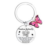 Positive Butterfly Keyring Inspirational Gifts for Women Girls Butterfly Gifts for Women Encouragement Gift for Daughter Sister Friends Coworkers Boss Teacher Birthday Gifts Mother's Day Gift