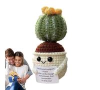 Positive Cactus: Supportive Crochet Plush Toy, Handmade Decoration | Woven Cactus Ball, Emotional Joy Accessory, Car Ornament, Office Home Decor, ide