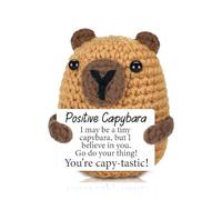 Positive Capybara,Funny Good Luck Gifts with Cards,Emotional Support Positive Potato Crochet Animals,New Job/Leaving Gifts for Women/Men,First Day at School Motivational Toy for Kids,Girls,Best Friend