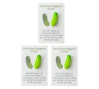Positive Card - 3X Little Pickle Greeting Cards, Resin Tokens, Encouraging Uplifting Messages for Graduates Teenagers Friends Family Use 2.95x1.97 Inches