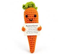 Positive Carrot Gifts Vegetable Plant Kawaii Cute Stocking Stuffers | Womens Gifts For Christmas Birthday Ideas Unique Presents Woman Small Quirky Positive Crochet Mental Health Ladies Funny Gift
