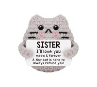 Positive Cat Crochet, Fun And Cheerful, 1 Piece Positive Cat Toy, Uplifting Kitten Figurine, Motivational Message, For Girlfriends, Sisters, And Young Adults