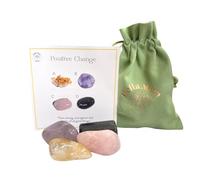 Positive Change Crystals - UK Designed 4 Stone Premium Selection for Increases Nobility, Happiness, Creativity, Unconditional Love Comes with Gift Pouch, Wellness Guide & Info Booklet