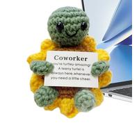 Positive Crochet - 3.94 Inch Plush Turtle | Handmade Cotton Gift - Cute Motivational Crochet with Encouragement Cards for Birthday, Graduation, Friends, Boys, Raga