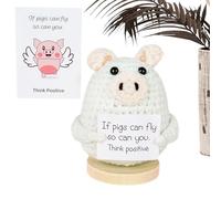 Positive Crochet Animal, Positive Crochet Toy | Emotional Knitted Doll with Affirmation Card - Funny Novelty Handmade Animal, Slow Down Room Decor
