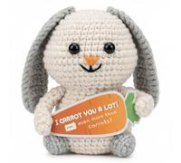 Positive Crochet Animals Bunny, Mini Easter Basket Essentials Stuffers for Teen Girl, Cute Easter Gifts for Tees Women, Emotional Graduation Birthday for Daughter Bestie Him Her (Carrot You A Lot)