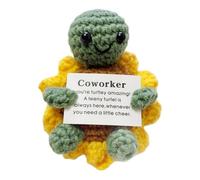 Positive Crochet Animals - Comforting Joy Inspirer Crochet Turtle Stuff with Positive Words | EmotionalSupport Motivational Large Handmade Animal Cute Item for Women and Men