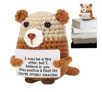 Positive Crochet Animals, Crochet Animals, Crochet with Card, Uplifting Handmade Table Decoration, Decoration for Women and Men