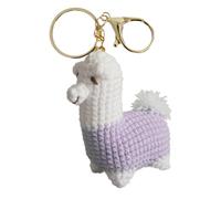 Positive Crochet Animals | Cute Animal Bag Charm | Handmade Cute Alpaca Crafts Emotional Knitting Charm for School Bag Tote Decor Car Keys Women Girls