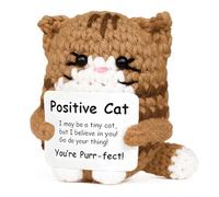 Positive Crochet Animals, Emotional Support Crochet Cat, Emotional Support Plush Suitable for Seeking Emotional Support and Encouragement