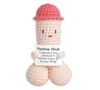 Positive Crochet Animals, Emotional Support Nuggets - Handmade Emotional Support Crochet, Cheer Emotional Support Plush as Birthday Gifts for Women, Friend, Coworker, Student, Family - Positive Chick