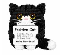 Positive Crochet Animals Gifts,Positive Sloth/Capybara/Duck/Axolotl/Bee/Cow,Emotional Support Handmade Gift with Affirmation Cards,Funny Inspirational for Women Keepsake,Cute Decoration (Milk)