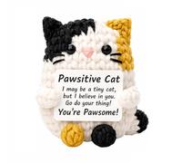 Positive Crochet Animals Gifts,Positive Sloth/Capybara/Duck/Axolotl/Bee/Cow,Emotional Support Handmade Gift with Affirmation Cards,Funny Inspirational for Women Keepsake,Cute Decoration (Calico)