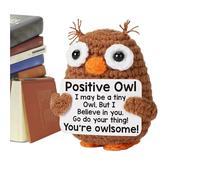 Positive Crochet Animals - Inspirational Funny Motivational Support Bambod Messages, Car Interior | Handmade Emotional Comfort Crochet Dolls for Stress Relief, Gifts at