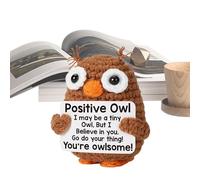 Positive Crochet Animals, Owl for Emotional Support, Positive Owl, Funny Wear-resistant Material, Support Doll, Toy for Emotional Support with Inspirational Words for Company Cars