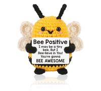 Positive Crochet Animals, Positive Gifts, Emotional Support Crochet, Bee Gifts For Women, Positive Crochet Bees, For Rooms, Offices, Living Rooms, Flower Arrangements, Gift Baskets
