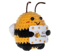 Positive Crochet Animals,Support Gift for Women, Mini Bees Birthday Encouragement Card,Handmade Knitted Bee Happy Inspiration Motivational Cute Plush with Positive Card Gift for Friends Boys Girls