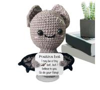 Positive Crochet Bat Inspirational Miniature with Card