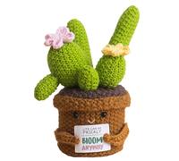 Positive Crochet Cactus | Motivational Crocheted Doll,Decorative Cactus Shape Knitted Doll for Adults Teens Sensitive Children Craft Collectors Mindfulness Practitioners Frequent Travelers