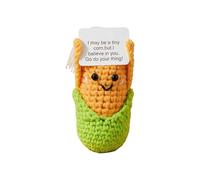 Positive Crochet, Corn Shape Desk Card, Fun Positive Support Stress Relief, Cute Desk Toy with Motivational Message, Unique Crochet for Friends & Students, Inspirational Gift for Teachers & Coworkers