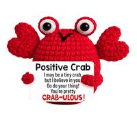 Positive Crochet Crab Animal Emotional You're Pretty Crabulous Mini Handmade Birthday Gifts for Women Men Inspirational Cheer Gift for Mom Mother Coworker Friends Teacher