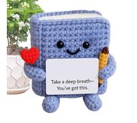 Positive Crochet Desk Decor Room Display | Collectable Cute Funny Knitted Room Decoration Funny Collectible Plush Handmade Knitted Figure Mindfulness Mood Effort