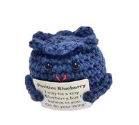 Positive Crochet Doll - Crochet Dolls | Crochet Positive Fruit, Onion Blueberry Bunny Crochet Decor, Cute Holding Card Cheer Up Cartoon Doll For Birthday Party Home Studio Decoration