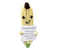 Positive Crochet - Emotional support fruit banana plush complete with encouraging card, cheerful crochet decor for birthday parties and gift-giving