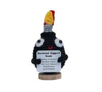 Positive Crochet F-Bomb With Base Handmade Knitting Encouragement Toy With 2025 Secret Card Ornament Santa card, decoration, Desktop card, Bomb doll Decors,Stress friend motion