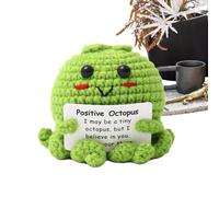 Positive Crochet Hook - Pro | Octopus Doll - Positive Animals Crochet Octopus Doll Knitted with Encouragement Card Inspirational Toy for Teachers, Students and Prestazion