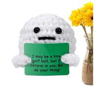 Positive Crochet | Inspirational Crochet Golf Ball Support, Handmade Plush Doll with Motivational Things for Valentine's Easter Christmas Offices to Enhance Spaces