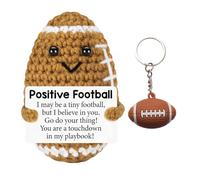 Positive Crochet Rugby,Positive Crochet Doll,Emotion Support Gift, Rugby Keyring, Birthday Gifts for To My Love,Sports Lover,Colleague,Friend,Football Gifts for Birthday Gift Party Decoration,2pcs