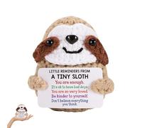 Positive Crochet Sloth Gifts,Emotional Support Affirmation Funny Plush Gift,With Encouraging Card Mini Inspirational Knitted Doll,Cute Creative Crocheted Decoration Dolls,for Women Birthday Graduation
