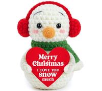 Positive Crochet Snowman Merry Christmas Gifts Ideas Decoration Gift Baskets for Families Husband Dad Mom Men Womens Wife Birthday Appreciation Holiday Gift Boxes Party Tree Decor Stocking Stuffer