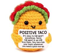 Positive Crochet Taco Gifts Emotional Support Gift With Encouraging Card The Amusing Taco Doll Emotional Support Pet Accessories Office And Home DéCor Items Gifts For Friends Colleagues And Loved Ones