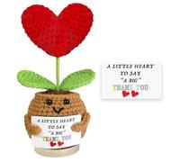 Positive Crochet Thank You Gifts for Women Girls Emotional Support Crochet Heart Flower Plant Appreciation Gifts for Teacher Nurse Volunteer Friends Coworkers Sister Unique Handmade Thank You Gift