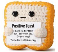 Positive Crochet Toast, Handmade Emotional Support Gift with Encouragement Card, Funny Positive Gifts Crochet Gifts for Family Friends Teacher Bestie Colleagues