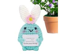 Positive Crochet Toy - Cute Crochet Animal Dolls | Motivational Crochet Bunny Doll for Halloween Easter Christmas as a Gift for Mum Girlfriend and Home Decoration